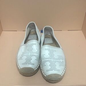 Tory Burch White Perforated Espadrilles